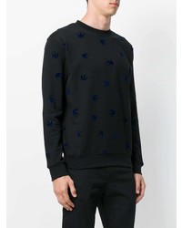 Pull à col rond imprimé noir McQ Alexander McQueen