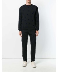 Pull à col rond imprimé noir McQ Alexander McQueen