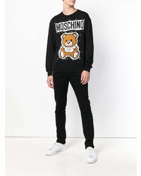 Pull à col rond imprimé noir Moschino