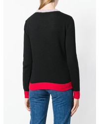 Pull à col rond imprimé noir Pinko