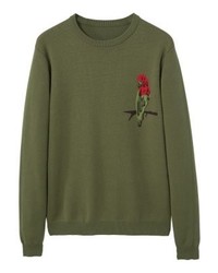 Pull à col rond imprimé olive Mango