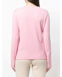 Pull à col rond imprimé rose Cashmere In Love