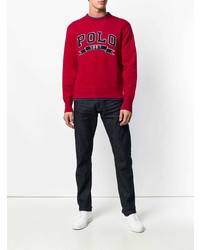 Pull à col rond imprimé rouge Polo Ralph Lauren