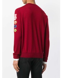 Pull à col rond imprimé rouge DSQUARED2