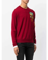 Pull à col rond imprimé rouge DSQUARED2