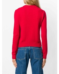 Pull à col rond imprimé rouge Chiara Ferragni