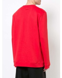 Pull à col rond imprimé rouge Raf Simons