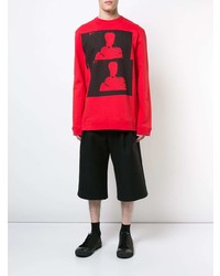 Pull à col rond imprimé rouge Raf Simons