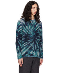 Pull à col rond imprimé tie-dye bleu marine Comme Des Garcons Homme Plus