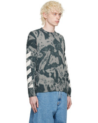 Pull à col rond imprimé tie-dye gris Off-White