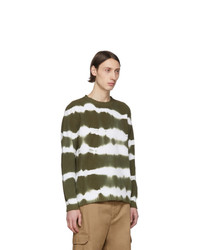 Pull à col rond imprimé tie-dye olive MSGM