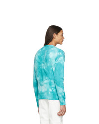 Pull à col rond imprimé tie-dye turquoise Off-White