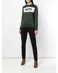 Pull à col rond imprimé vert foncé Bella Freud