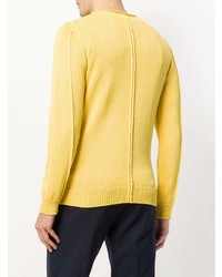 Pull à col rond jaune Dondup