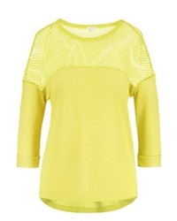 Pull à col rond jaune River Island