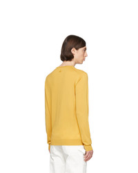 Pull à col rond jaune Lanvin