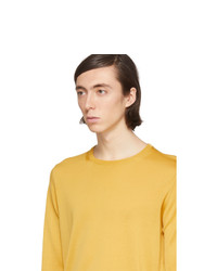 Pull à col rond jaune Lanvin