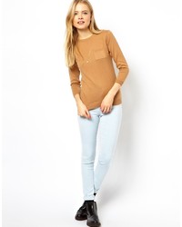 Pull à col rond marron clair Asos