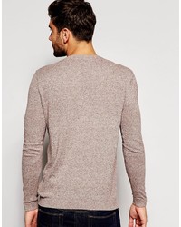 Pull à col rond marron clair Asos