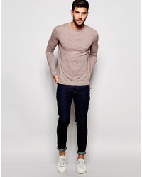 Pull à col rond marron clair Asos