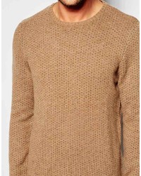 Pull à col rond marron clair Asos