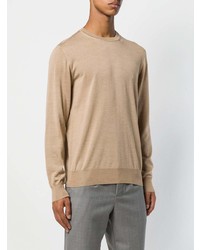 Pull à col rond marron clair Jil Sander