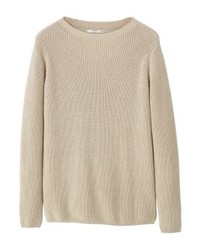 Pull à col rond marron clair Mango