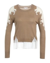Pull à col rond marron clair Patrizia Pepe