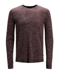 Pull à col rond marron foncé Jack & Jones