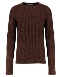 Pull à col rond marron foncé KIOMI