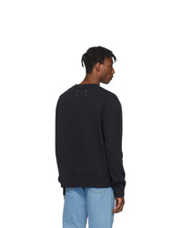 Pull à col rond noir et blanc Maison Margiela