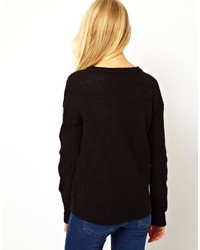 Pull à col rond noir Asos