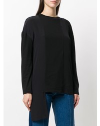 Pull à col rond noir Stella McCartney