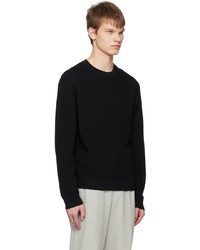 Pull à col rond noir Solid Homme