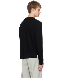 Pull à col rond noir Solid Homme