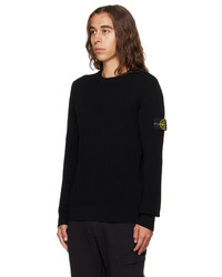 Pull à col rond noir Stone Island