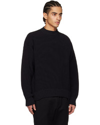 Pull à col rond noir Sacai