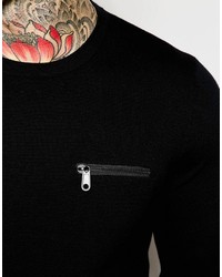 Pull à col rond noir Asos