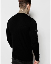 Pull à col rond noir Asos