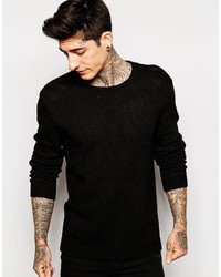 Pull à col rond noir Asos