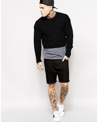 Pull à col rond noir Asos