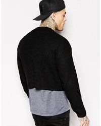 Pull à col rond noir Asos