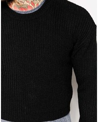 Pull à col rond noir Asos