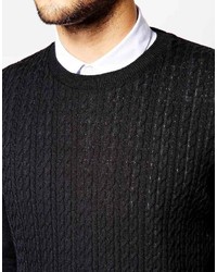 Pull à col rond noir Asos