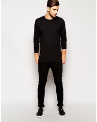 Pull à col rond noir Asos