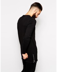 Pull à col rond noir Asos