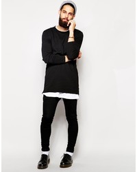 Pull à col rond noir Asos