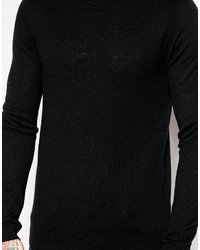 Pull à col rond noir Asos