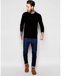 Pull à col rond noir Asos