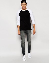 Pull à col rond noir Asos